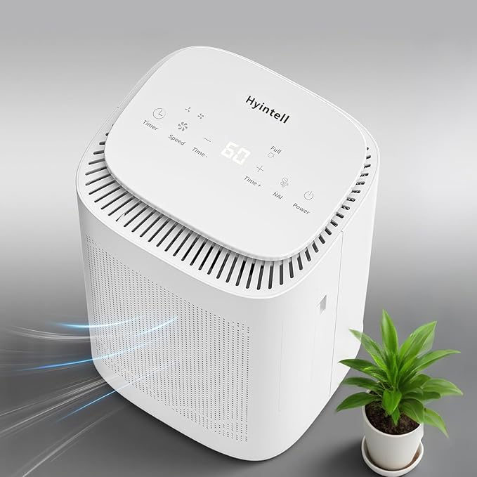 Dehumidifier and Air Purifier Combo HEPA H13 Filter and Negative Air Ion Function,54oz(1600ML) Water Tank with Drain Hose,24hrs Auto-Off Timer,Idea for Bedroom,Bathroom(W) - Image 5
