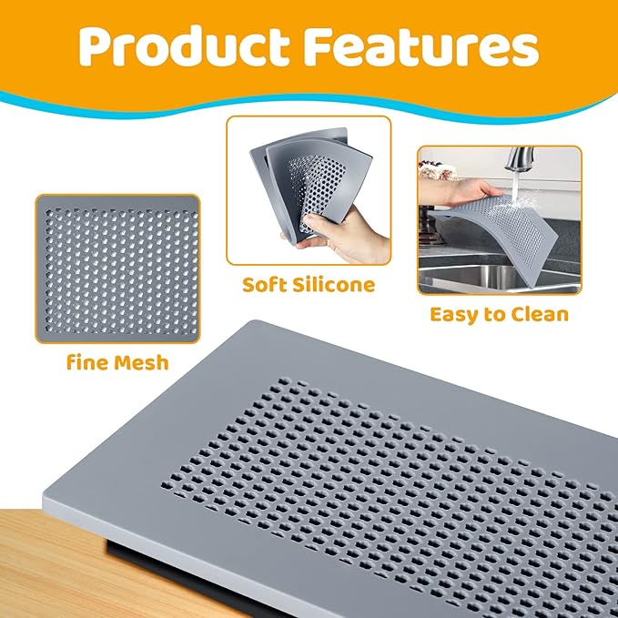 Orzbow Baby Proofing Soft Silicone Vent Cover for Home Wall/Ceiling/Floor Register,Child Proof Floor Air Vent Deflector Cover,Catches Debris Hair & Prevents Creepy Crawlies,Easy Install, Grey - Image 6