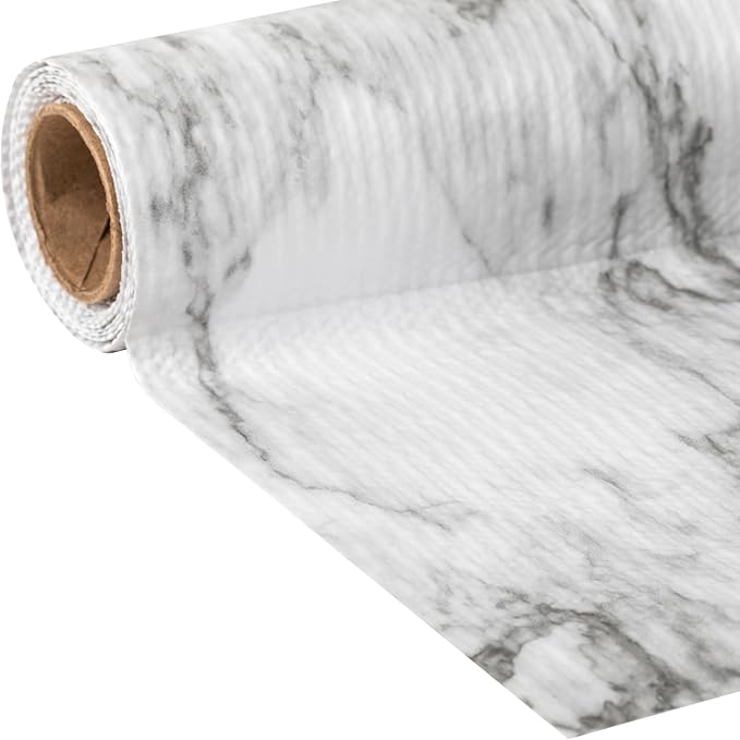 Duck Brand Smooth Top EasyLiner for Cabinets & Drawers - Easy to Install & Cut to Fit - Shelf Paper & Drawer Liner Non-Adhesive - Non Slip Shelf Liner - 20 Inch Width - 36 Total Feet - Grey Marble - Image 2