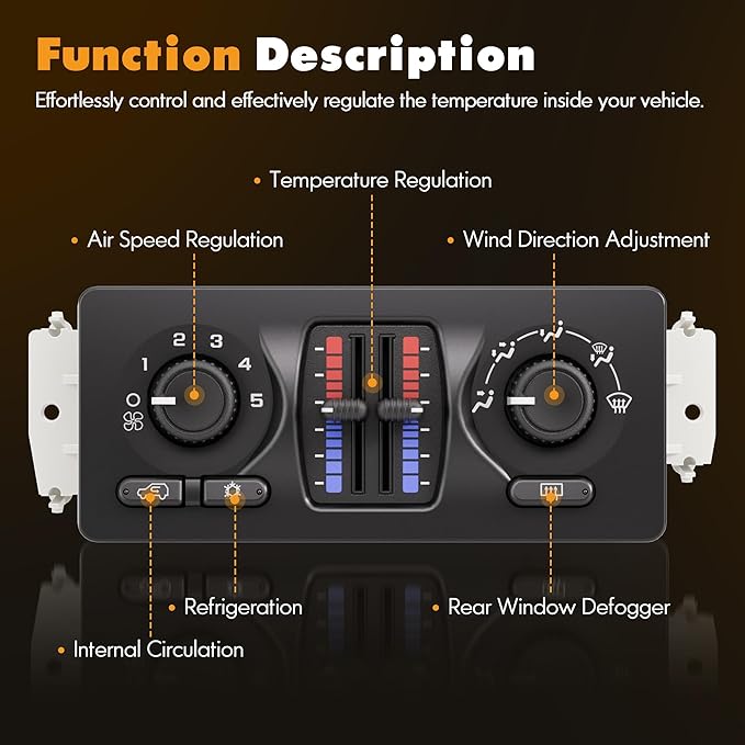 599-210XD Climate Control Module AC Heater HVAC Panel Compatible with 2003-2007 Chevy Silverado GMC Sierra 1500 2500 3500 Tahoe Suburban Avalanche Trailblazer Yukon XL Envoy Buick Cadillac Isuzu Saab - Image 3