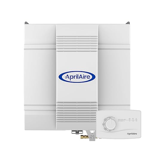 AprilAire 700M Whole-House Fan Powered Humidifier, Manual Control, Large Capacity, Up to 5,300 Sq. Ft., 18GPD, Gray by AprilAire