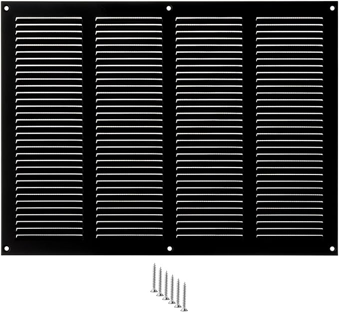 14x8 Vent Cover (duct opening) - Black HVAC Return Air Grille for Wall and Ceiling - Metal AC Vent Cover with Mesh - Rectangular Ventilation Register - External Dimensions: 15.75" W x 11.81" H by TURvent