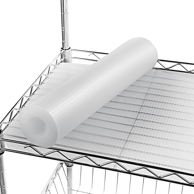 Shelf Liner for Wire Shelving. 18x197'', Easy to Cut. Thick/Waterproof/Non-Slip Non-Adhesive Stain-Proof for Clear Liner/Kitchen/Cabinet/Drawer by AMZABBY