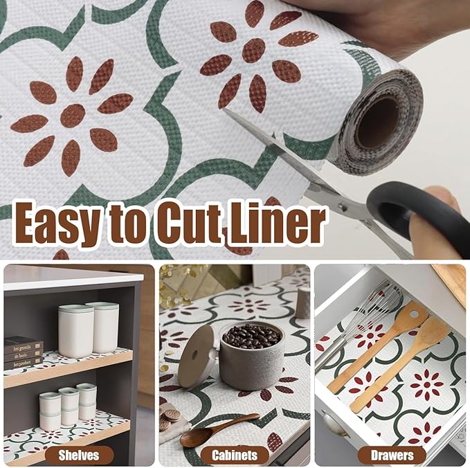 Drawer and Shelf Liner for Kitchen Cabinets,Non-Adhesive Cabinet Liner,Non Slip Waterproof Drawer Liner,Easy to Clean Strong Grip Kitchen Liner for Cupboard,Dresser,Shelves (12In x 10FT) - Image 4