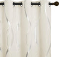 NICETOWN Bedroom Curtains Small Blackout Panels, Beige, Set of 2, 42 by 40 Inch, Window Treatment Thermal Insulated Solid Grommet Blackout Wave Line Foil Print Design Curtains for Kitchen, Cafe, Loft by NICETOWN