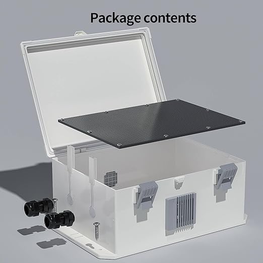 Outdoor Electrical Junction Box, ABS Water Resistant Enclosure with Internal Mounting Panel & Hinged Cover (13" H* 9.2" L* 5.6" W) - Image 4