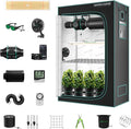 MARS HYDRO 2x4 Grow Tent Kit Complete System with 300W TSL2000 4x2 Full Coverage Dimmable Light,48"x24"x71" 1680D High Reflective Mylar,4inch 26.8dB,205CFM Smart Ventilation Kit,10 Speed Clip Fan by MARSHYDRO