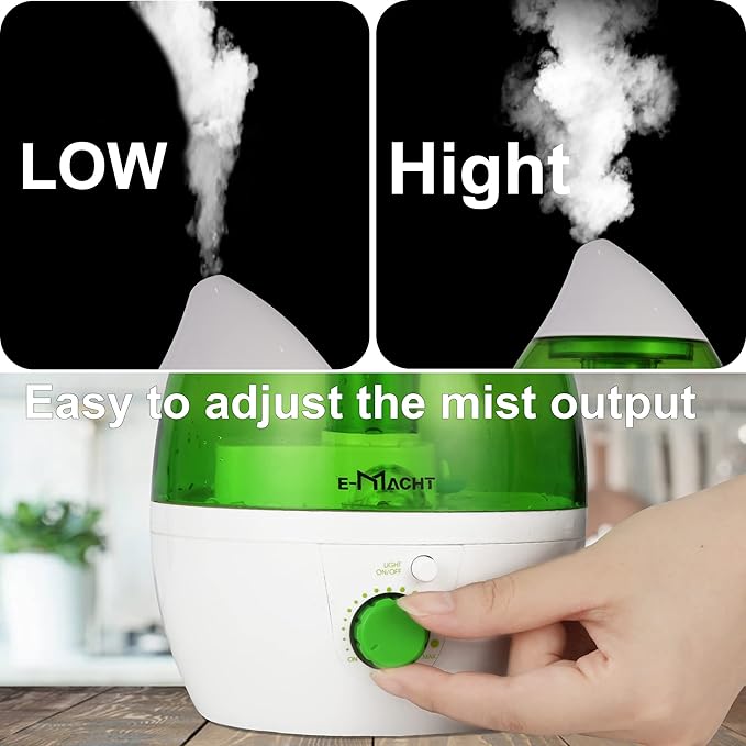 Cool Mist Humidifier for Bedroom & Small Rooms, Quiet 360° Rotation Nozzle, Adjustable, Night Light & Auto Shut-Off, Ideal for Office, Nursery & Plants - Image 4