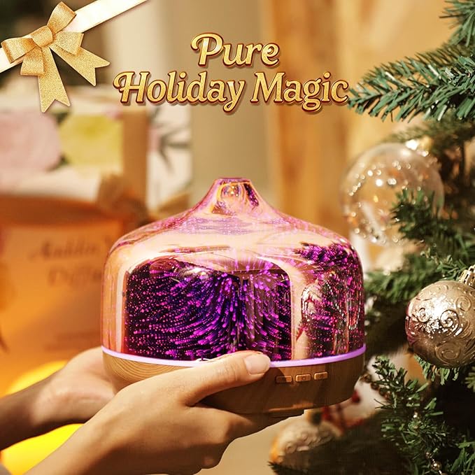 Porseme 500ml Essential Oil Diffuser 3D Glass Aromatherapy Ultrasonic Humidifier - Auto Shut-Off, BPA Free for Home Hotel Yoga SPA Gift - Image 6