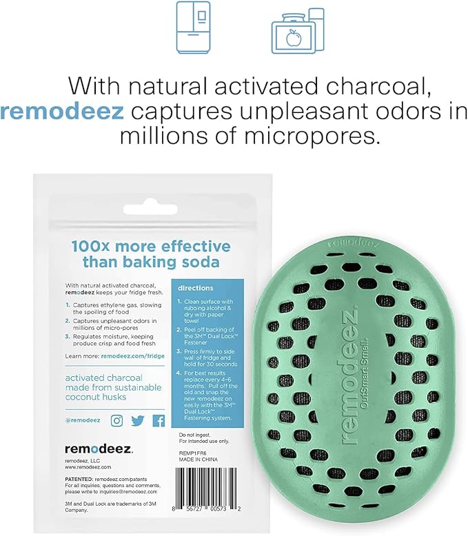 remodeez Refrigerator Deodorizer and Odor Eliminator, Activated Charcoal Bags, Charcoal Air Purifiers, Odor & Moisture Absorber - Image 4