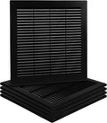 5-Pack 12" x 12" (Outer Size) Square Air Vent Cover – Black Plastic Vent Deflector - Screen Mesh, Surface Mount Wall Ceiling – Cold Air Return Soffit Air Vent Cover - Register Indoor Outdoor by Unknown