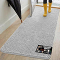 GORILLA GRIP SOAKSTOPPER Dog Door Mat, 70x24 Machine Washable Rug Absorbent Doormat Captures Moisture Mud Dirt, Quick Dry Soft Chenille Entryway Rugs Indoor Entrance Mats for Dog Paws, Light Gray by GorillaGrip