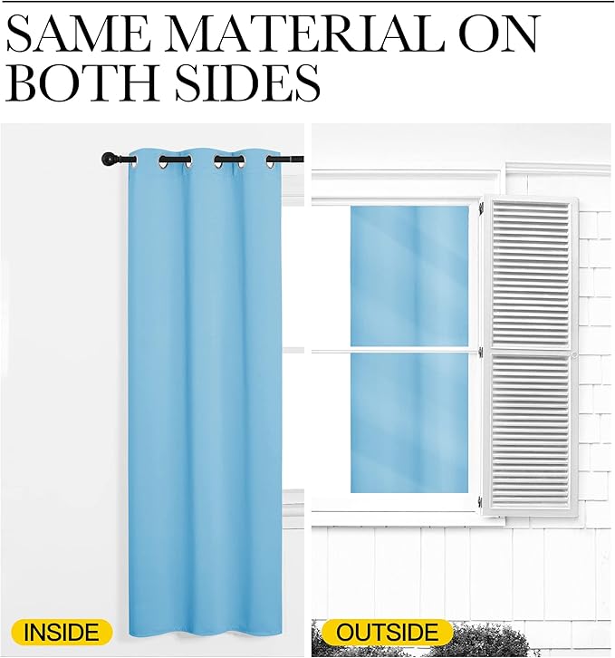 NICETOWN Blue Room Darkening Panels - Nursery & Infant Care Drapes, Extra Long 95 inches Length Curtains for Patio Door/Dining Room (2 Pieces, 42 inches Wide) - Image 4