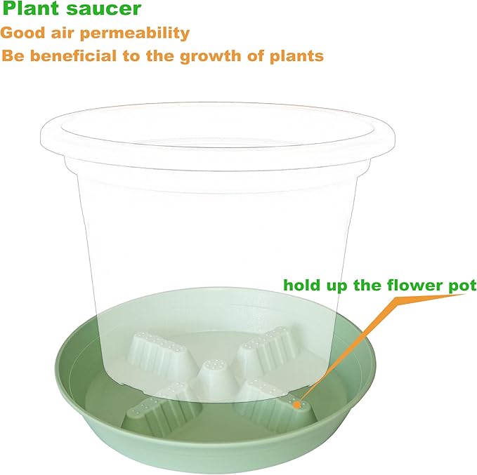 4 Pack Plant Saucer 10 inch, 8 12 14 17 inch, Plant Stand Plastic Plant Saucers for Indoors Outdoor, Heavy Duty Flower Plant Risers for Inside Pots, Pot Saucers for Plants, Grow Bags Saucers - Image 3