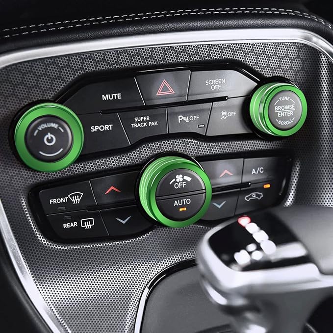 Auprite Climate Control Knob Covers for Challenger Accessories 2015-2023 2024, for Dodge Charger 2015-2023 2024, for Dodge Chrysler 300/300s 2015-2024,3Pcs Kit (Green) - Image 6