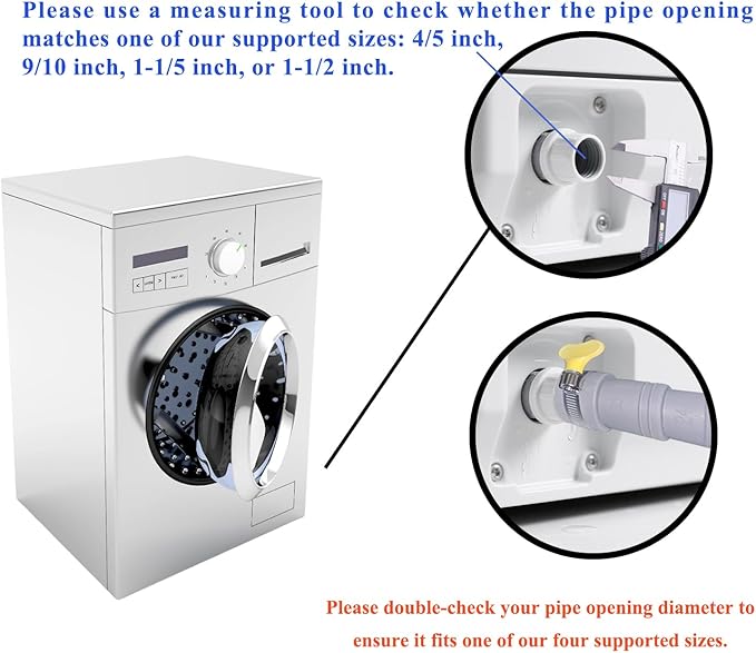 10ft Washing Machine Drain Hose Extension Kit - Universal for Washer, Dishwasher & Dehumidifier, 7-Piece Set with U-Bracket, 4 Clamps & Adapter - Image 4