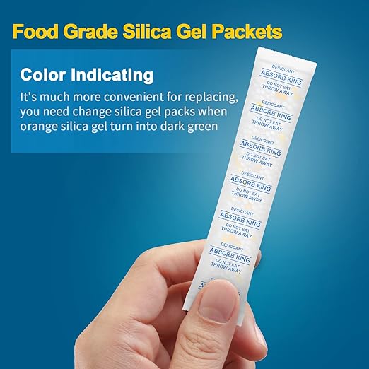 Silica Gel Packets – 10 Gram 150 Packs Moisture Absorbers for Food Storage, Premium Silica Packets with Color Indicating, Desiccant Packs for Spices, Dried Fruit, Jewelry, Shoes, Electronics, Tool Box - Image 2