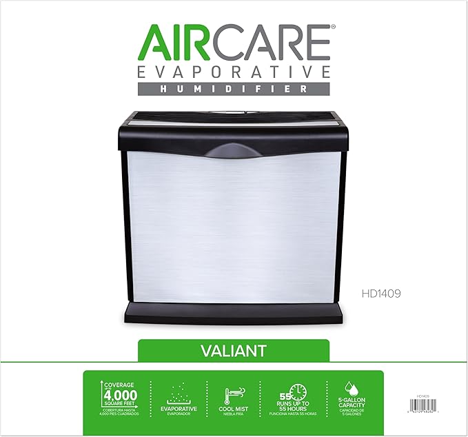 AIRCARE Valiant Digital Whole-House Console-Style Evaporative Humidifier (Brushed Nickel) - Image 9