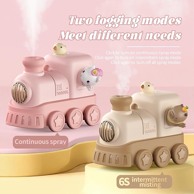 Portable Mini Humidifier,300ml USB Desktop Personal Cool Mist Small Humidifiers,2 Mist Modes,Auto Shut-Off,Mute for Bedroom/Home/Nursery/Office,Cute Mini Humidifier With Night Light (Pink) - Image 4
