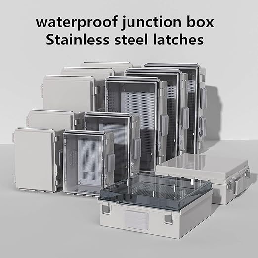 Electrical Junction Box, Ventilated Design, Cable Grommets, Indoor/Outdoor Use with Mounting Panel & Hinged Cover. Waterproof IP 65. (Grey Cover, 17.7"x13.7"x7.9") - Image 7