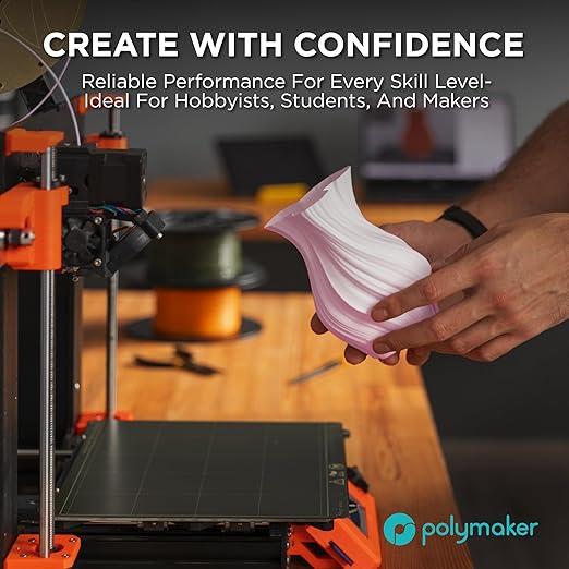 Polymaker Matte PLA for Production 1.75mm 2.5kg Black, 1.75mm 3D Printer PLA Filament 2.5kg, Cost Effective Large Spool for Heavy 3D Printing Users - Image 7
