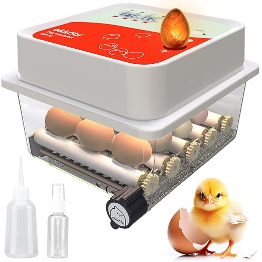 OBI-12 Incubator for Hatching Eggs – 36 Eggs, Easy to Use, Stable Temperature & Humidity Control with Eggloo Insulation - Orange by OKK%C3%96BI