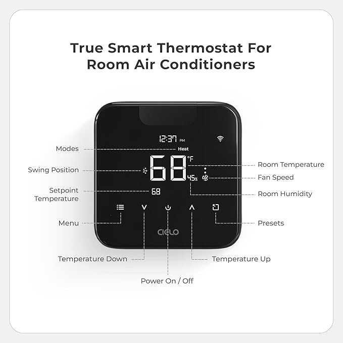 Breez Max | ENERGY STAR CERTIFIED Smart AC Controller | WiFi Thermostat for Mini-Split, Window, Portable ACs/Heat Pumps | AI-Based Tech | Free App, No Subscriptions | Alexa, Google, IFTTT etc. (Black) - Image 8