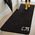 GORILLA GRIP SOAKSTOPPER Dog Door Mat, 70x24 Machine Washable Rug Absorbent Doormat Captures Moisture Mud Dirt, Quick Dry Soft Chenille Entryway Rugs Indoor Entrance Mats for Dog Paws, Black by GorillaGrip