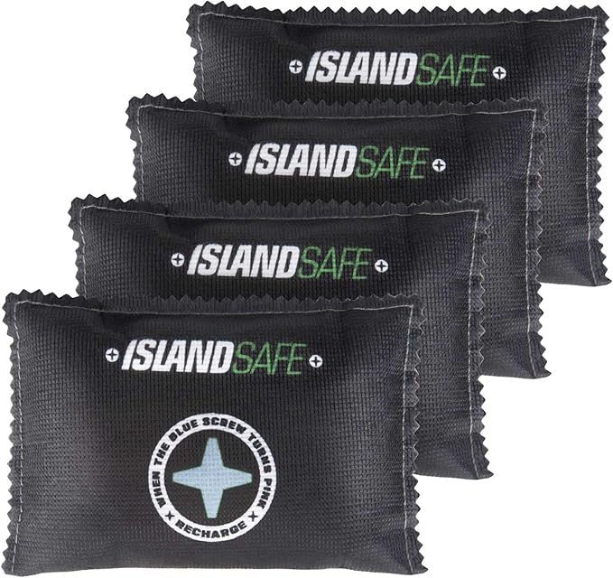 Rechargeable Safe Dehumidifier Bag 400g, Microwave Fast Reactivated Desiccant, Moisture Absorbing Packet for Safes, Cabinets, Home Closets, Car, Black (4, 5x3.5inch) by ISLANDSAFE