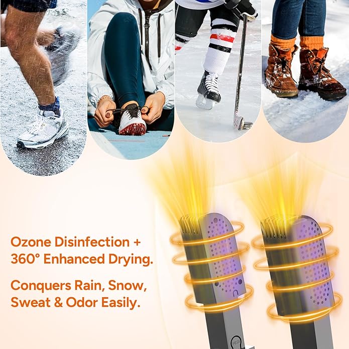 DR.PREPARE Boot Dryer Shoe Dryer, Glove & Boot Warmer with Heat Blower, Portable Adjustable Rack and Timer, Folding Design & Quick Drying for Shoes, Gloves, Hats, Socks, Ski Boots - Image 4