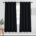 NICETOWN Blackout Curtain Panel 72 inches - Light Reducing Thermal Insulated Solid Grommet Blackout Curtain/Panel/Drape for Living Room (Sold as 1 Panel, 52 inches Wide, Black) by NICETOWN