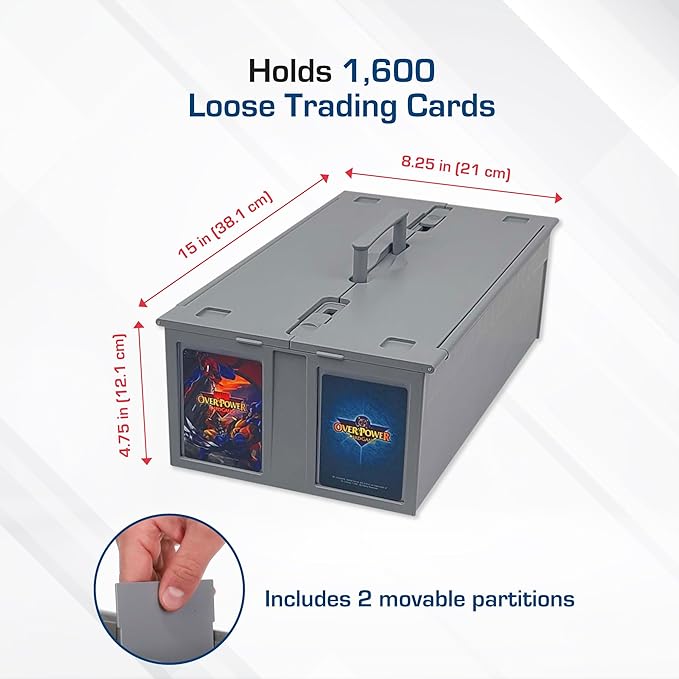 BCW Collectible Card Bin – (2-Pack, Gray) | Holds up to 1600 Cards | Plastic Storage Box for Pokémon, MTG & Sports Cards - Image 3