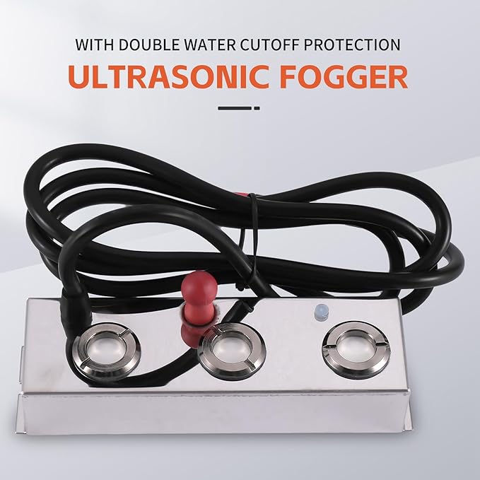 3 Head Mist Maker Ultrasonic Mist Fogger Air Humidifier Water Fountain Fog Maker Machine Stainless Steel Fogger, Silver - Image 7