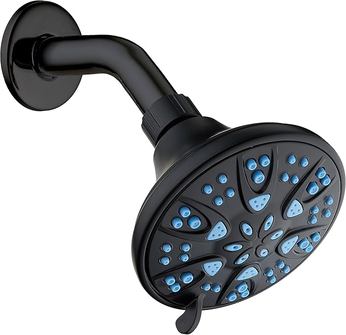 AquaDance Antimicrobial – Anti-Clog High-Pressure 6-Setting Head with Microban Nozzle Protection from Growth of Mold, Mildew & Bacteria for Stronger Shower 4", Aqua Blue Jets – 1.8 GPM - Image 9