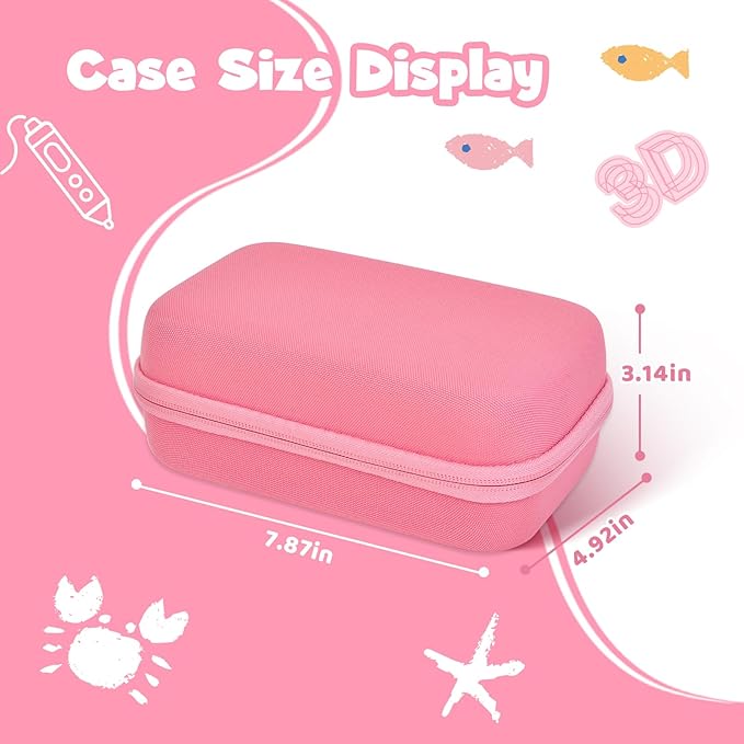 Case Compatible with 3Doodler Start+ Essentials for 3D Pen Set for Kids, Carrying Holder Fit for Printing Pens, Storage Organizer for Printing Filament Refill, Micro-USB Charger (3D-04B-Pink) - Image 2