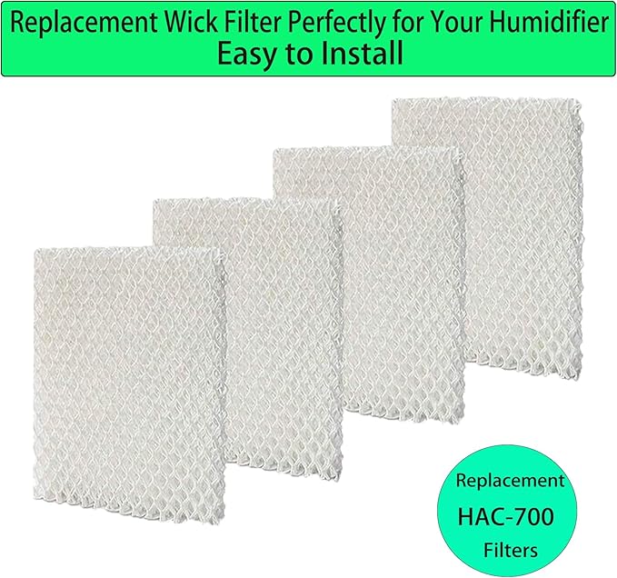 HAC-700 HW-700 Replacement Wick Filter: Replace for Honeywell HAC-700V1 HAC700PDQV1 HAC700TV2 HCM-750 HCM-750B Humidifiers Filter B - 4 Pack, White - Image 5
