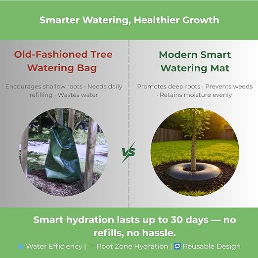Smart Plant Watering Mat 24'' – Auto Tree Watering & Slow Release 30-Day Hydration | Vacation Plant Watering Device with Humidity Mat for Indoor Plants, Herbs & Small Trees (1 Mat/Pack) - Image 4