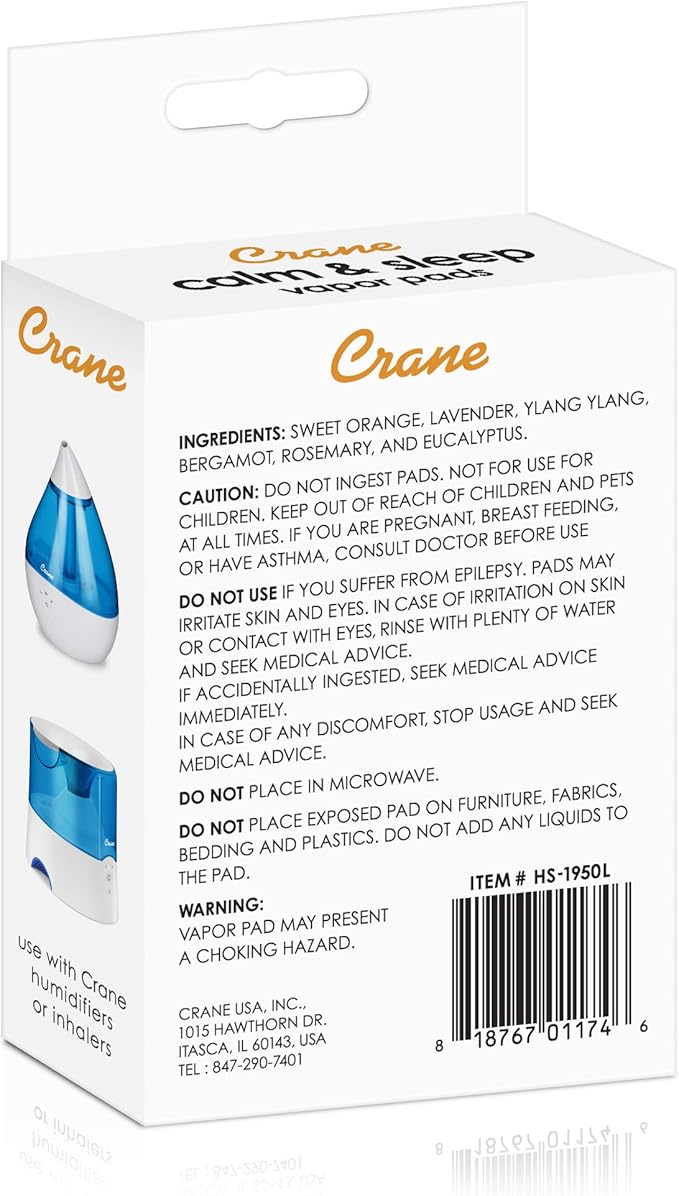 Crane Natural Lavender Orange Humidifier Pads with Calming Vapor, Universal Fit for Humidifiers and Inhalers, 12 Count - Image 3