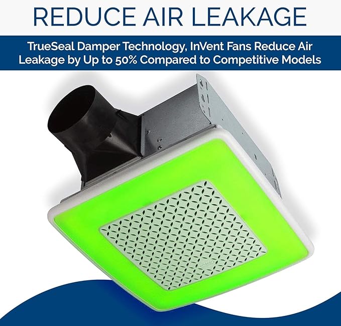 Broan-NuTone AER110RGBL ChromaComfort 110 CFM Ventilation Fan with 24 Color Selectable LED, 1.5 Sones, ENERGY STAR Certified, White - Image 5