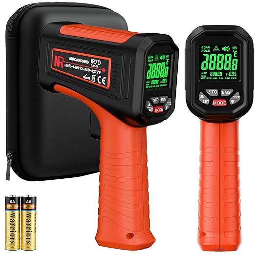 50:1 Infrared Thermometer Laser Temperature Gun -58℉~3272℉, Meat Food Pizza Oven Grill Thermometer for Griddle Accessories, Heat Gun for Cooking, HVAC, Engine Surface Temp Reader - Image 8