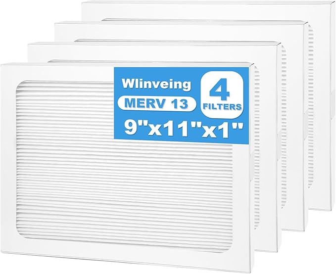 9 x 11 x 1 Dehumidifier Filter MERV 13 Compatible with Santa Fe Compact70, Ultra70, Element, Compact2, UA 65H dehumidifier Models, 4 Packs by Betterlifeishere