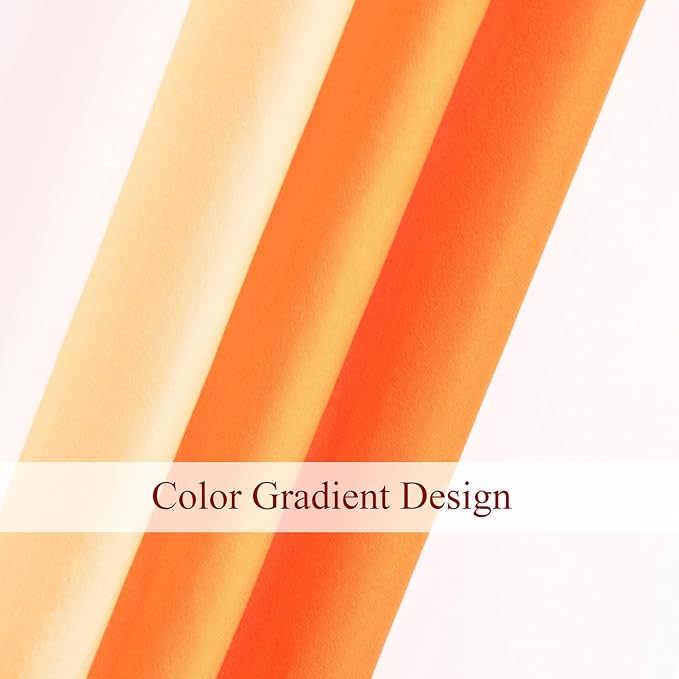 L.Z.E Orange and White Ombre Privacy Curtains 63 Inch Length 2 Panels Set Orange Light Filtering Non-See-Through Curtains & Drapes for Living Room Bedroom Grommet Top Short (55" W x 63" L) - Image 6