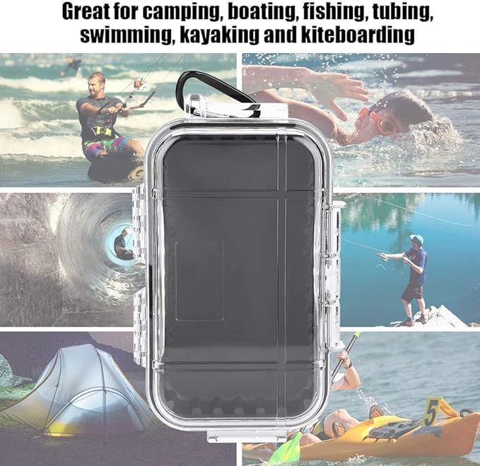 Dry Box Outdoor Waterproof Airtight Storage Case Hard Shell Wet Dry Box Carry Box Tackle Organization for Camping, Fishing - Image 4