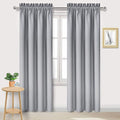 DWCN Blackout Curtains Room Darkening Thermal Insulated Bedroom Curtains Window Curtain Panels, 38 x 84 inches Long, Set of 2 Silver Grey Rod Pocket Drapes by DWCN