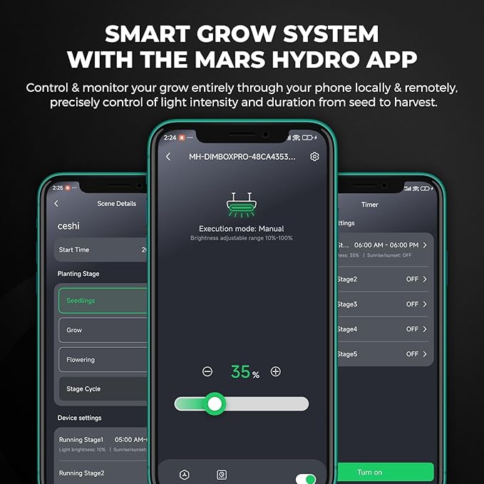Mars Hydro 4x4 Smart Grow Tent Kit Complete System with WiFi-Integrated Controller 43,480W FC-E4800 Dimmable Light 2646Pcs LED,48"x48"x80" 1680D High Reflective Mylar,6inch Automatic Ventilation Kit - Image 7