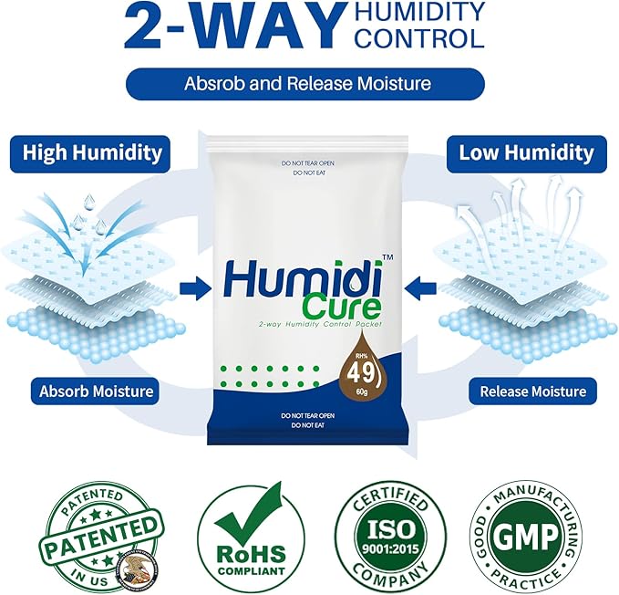 Humidi-Cure 49% 2-Way Humidity Packs, Moisture Absorbers for Wooden Instruments & Guitar, Humidity Packets with Individual sealed bag to Prevent Cracks & Dryness(60Gram Each, 1 Pack) - Image 3