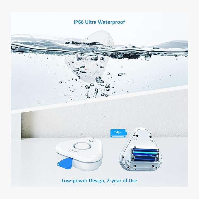 Stechro Water Leak Detector, 120dB Water Sensor Alarm, Water Leakage Detection Device for Home Pipe/Drain/Sink/Faucet Drip, Floor Flooding in Basement/Bathroom/Kitchen/Toilet/Laundry Room - Image 7