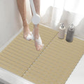 ​Shower Mat Non-Slip Bath Mat for Tub and Shower Stall,200+ Suction Cups with Drain Holes, Quick Dry Machine Washable, Extra Grip for Stand Up Showers, Bathroom Essentials 24x24 Inch (Brown) by BYTANA