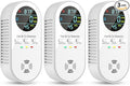 5-in-1 Carbon Monoxide Detectors, Natural Gas Leak Detector, Plug-in & Battery Backup Co Detector, HD Digital Display, CO Gas Temp Humidity Sensor, 3-Pcs, White by VilfeLLC