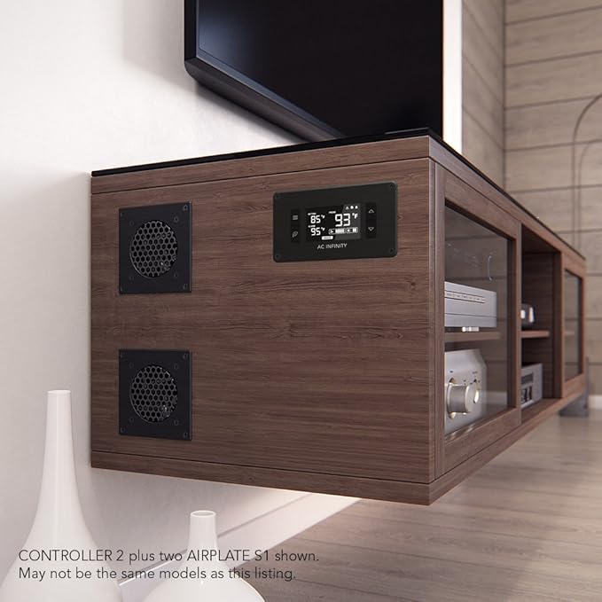 AC Infinity AIRPLATE S5, Quiet Cooling Fan System 8" with Speed Control, for Home Theater AV Cabinets (Pack of 2) - Image 7